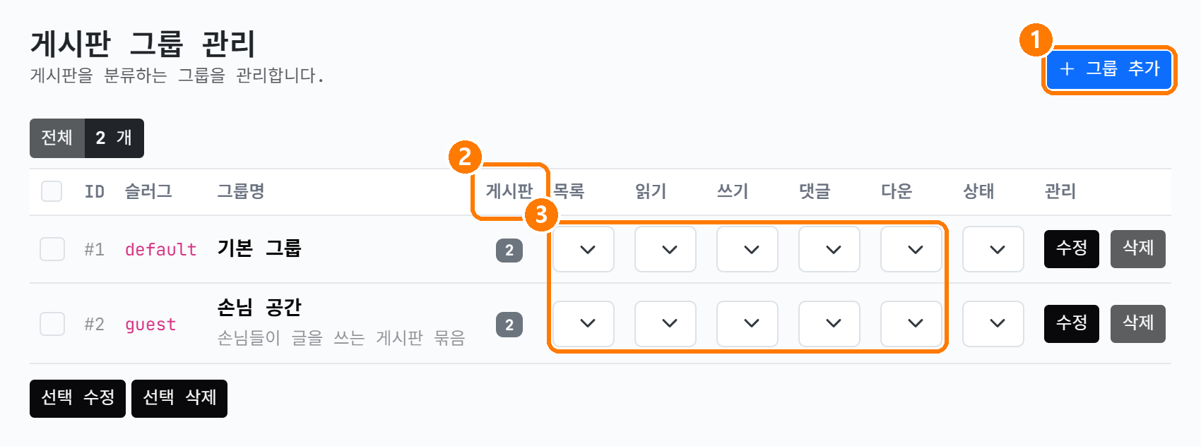 그룹 목록
