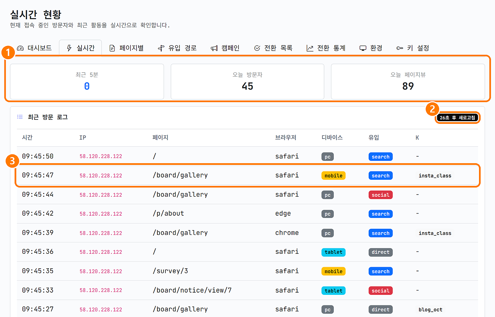 실시간 현황